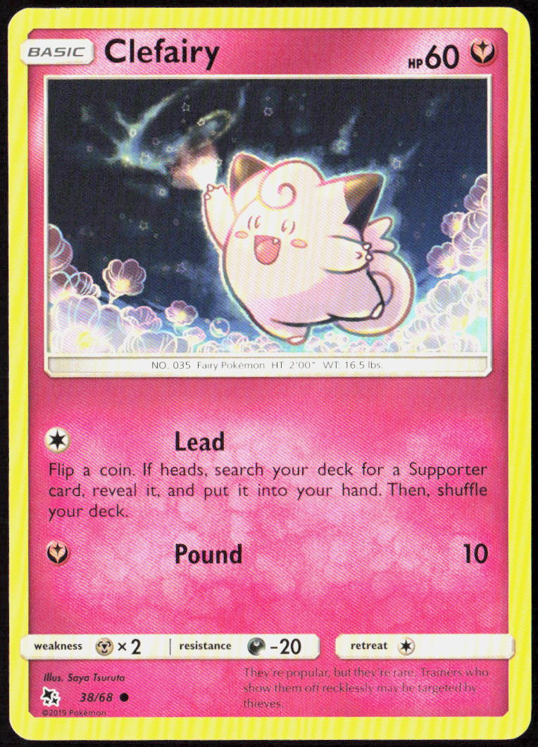 Clefairy (38) 38/68 Hidden Fates Pokemon TCG LP