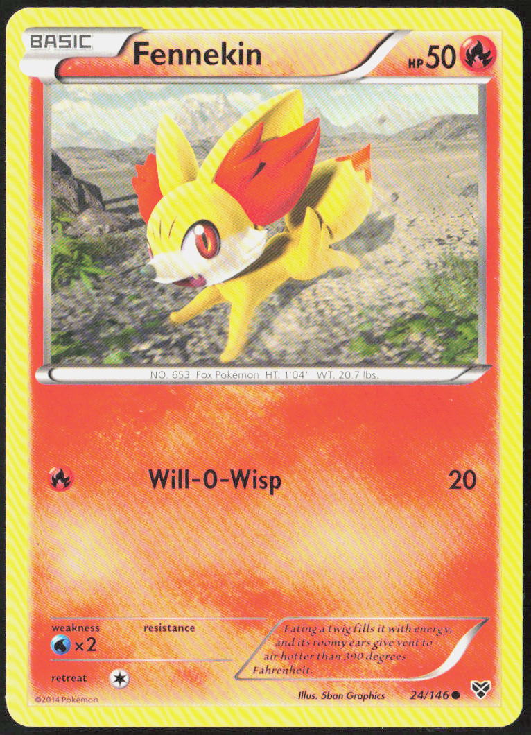 Fennekin 24/146 XY Base Set Pokemon TCG LP