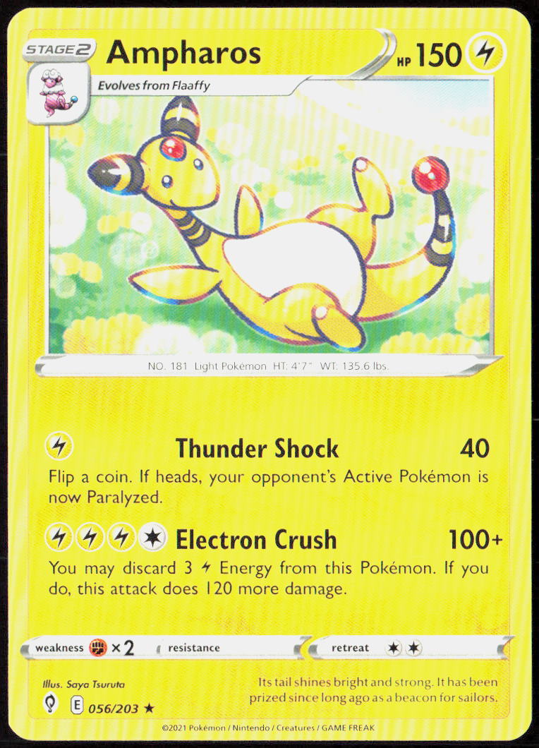 Ampharos 056/203 SWSH07: Evolving Skies Pokemon TCG NM