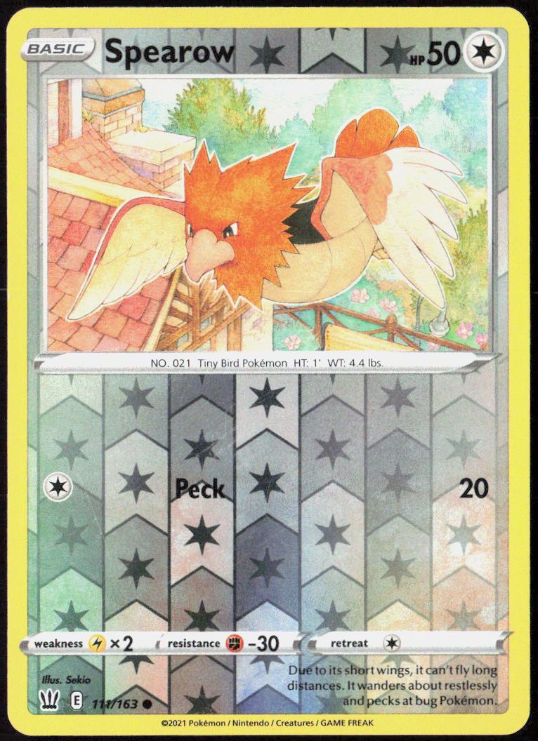 Spearow Reverse Holo 111/163 SWSH05: Battle Styles Pokemon TCG LP
