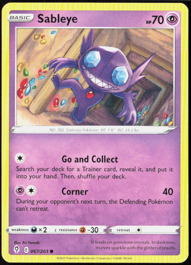 Sableye 067/203 SWSH07: Evolving Skies Pokemon TCG LP