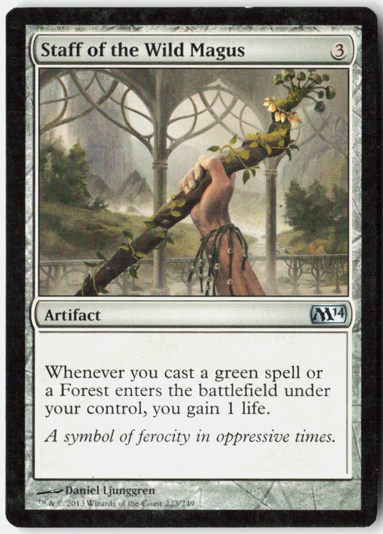 Staff of the Wild Magus 223 Magic 2014 (M14) Magic: The Gathering LP