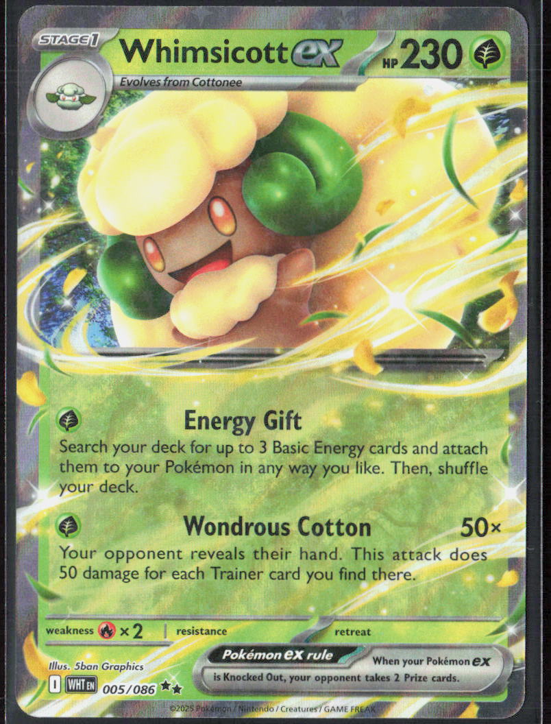 Whimsicott ex Holo 005/086 SV: White Flare NM