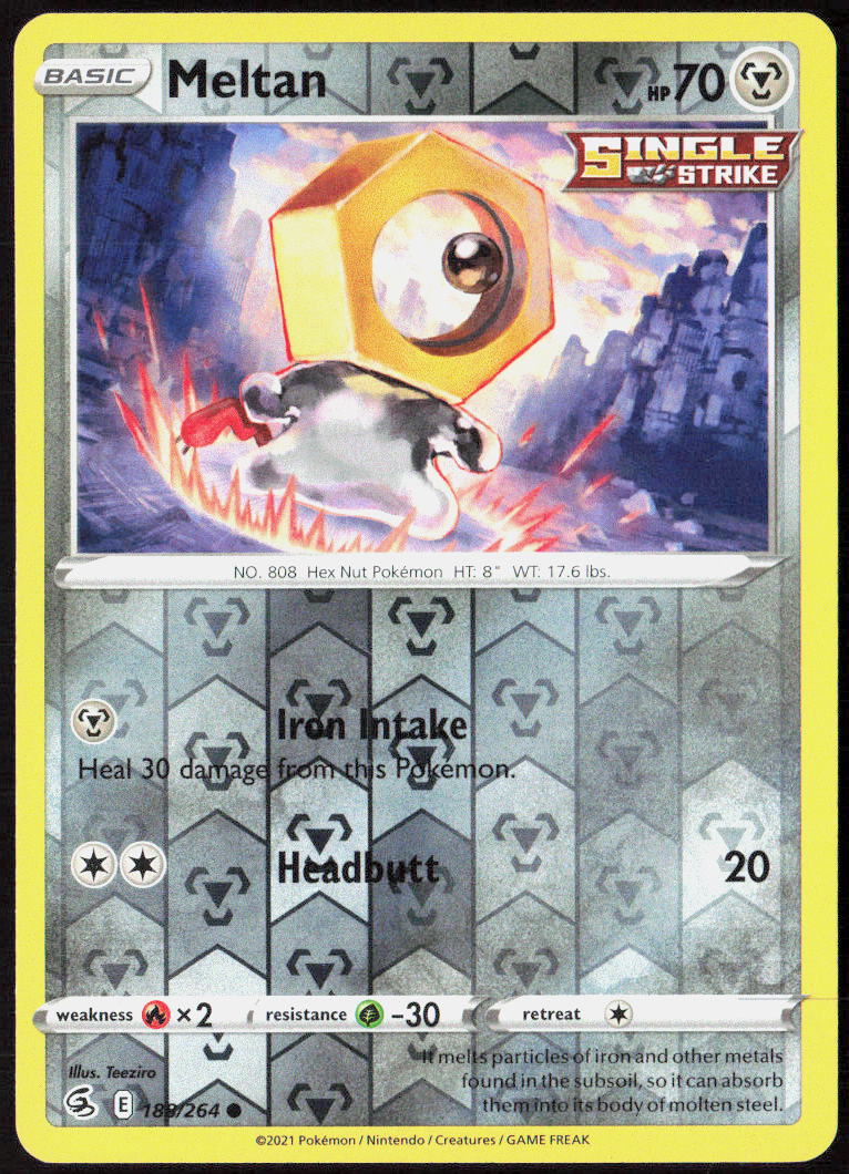 Meltan Reverse Holo 188/264 SWSH08: Fusion Strike NM