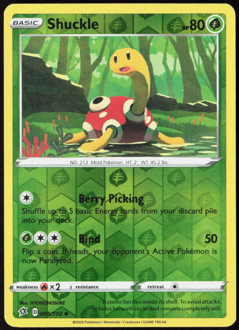 Shuckle Reverse Holo 005/192 SWSH02: Rebel Clash Pokemon TCG LP