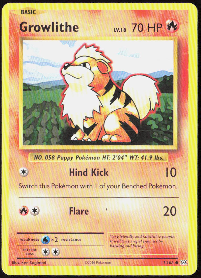 Growlithe 17/108 XY - Evolutions Pokemon TCG LP