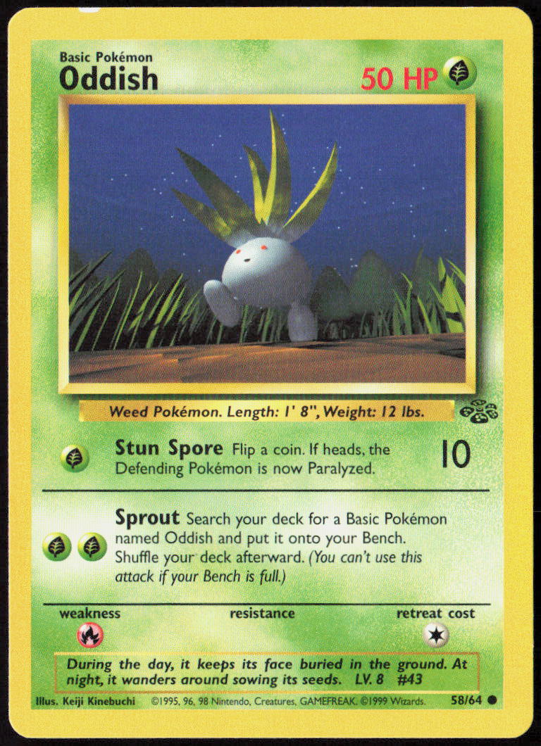 Oddish Unlimited 58/64 Jungle Pokemon TCG LP