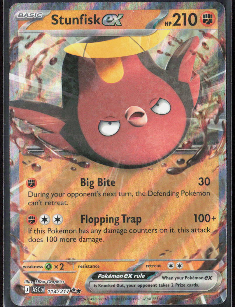 Stunfisk ex Holo 114/217 ME: Ascended Heroes Pokemon TCG NM