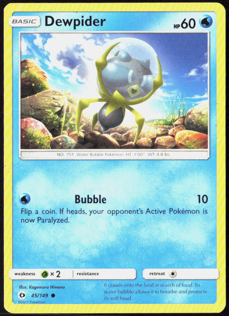 Dewpider 45/149 SM Base Set Pokemon TCG LP