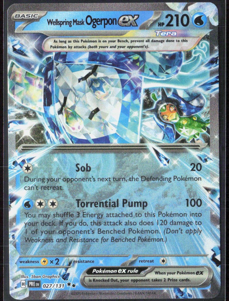 Wellspring Mask Ogerpon ex Holo 027/131 SV: Prismatic Evolutions NM