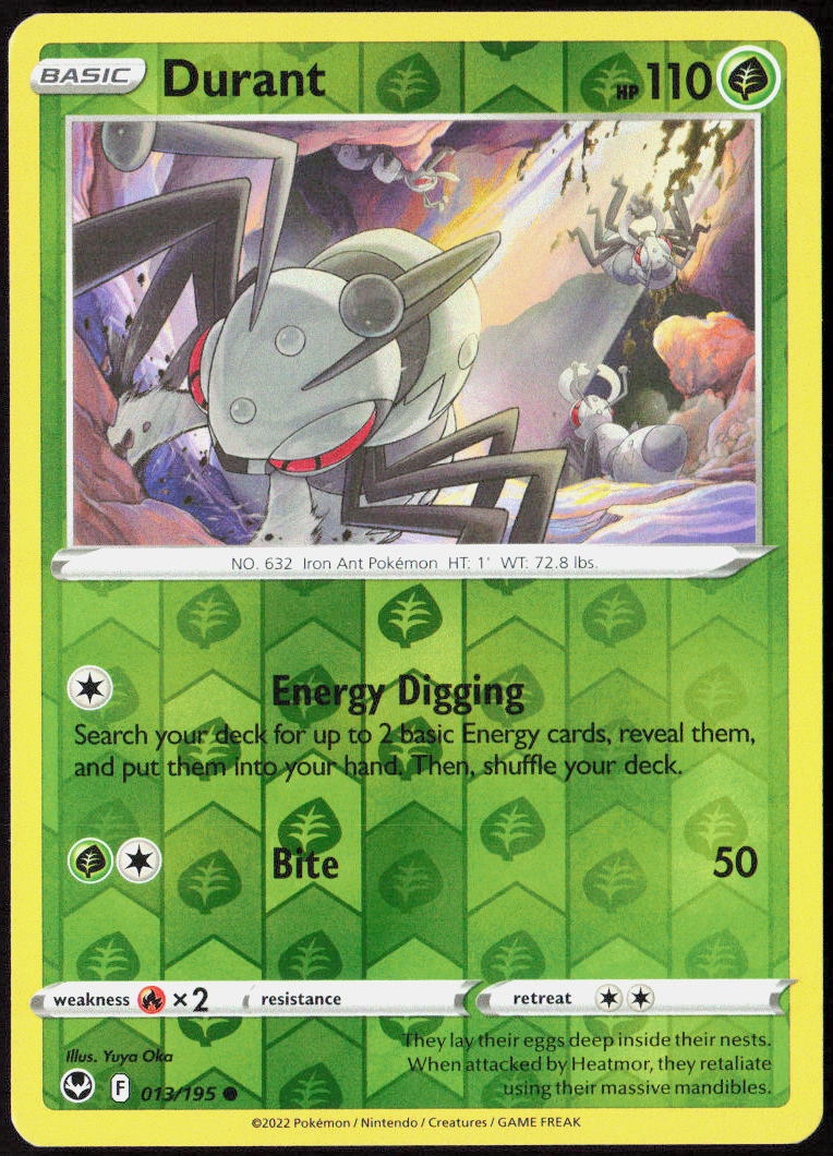 Durant Reverse Holo 013/195 SWSH12: Silver Tempest Pokemon TCG LP