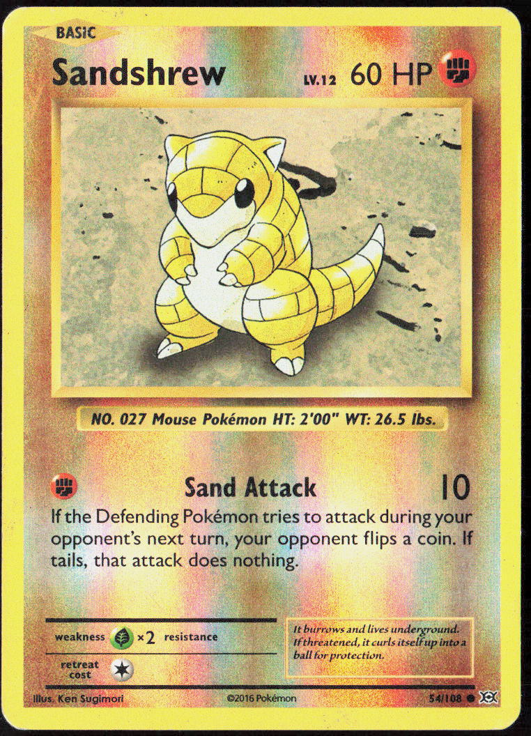 Sandshrew Reverse Holo 54/108 XY - Evolutions MP