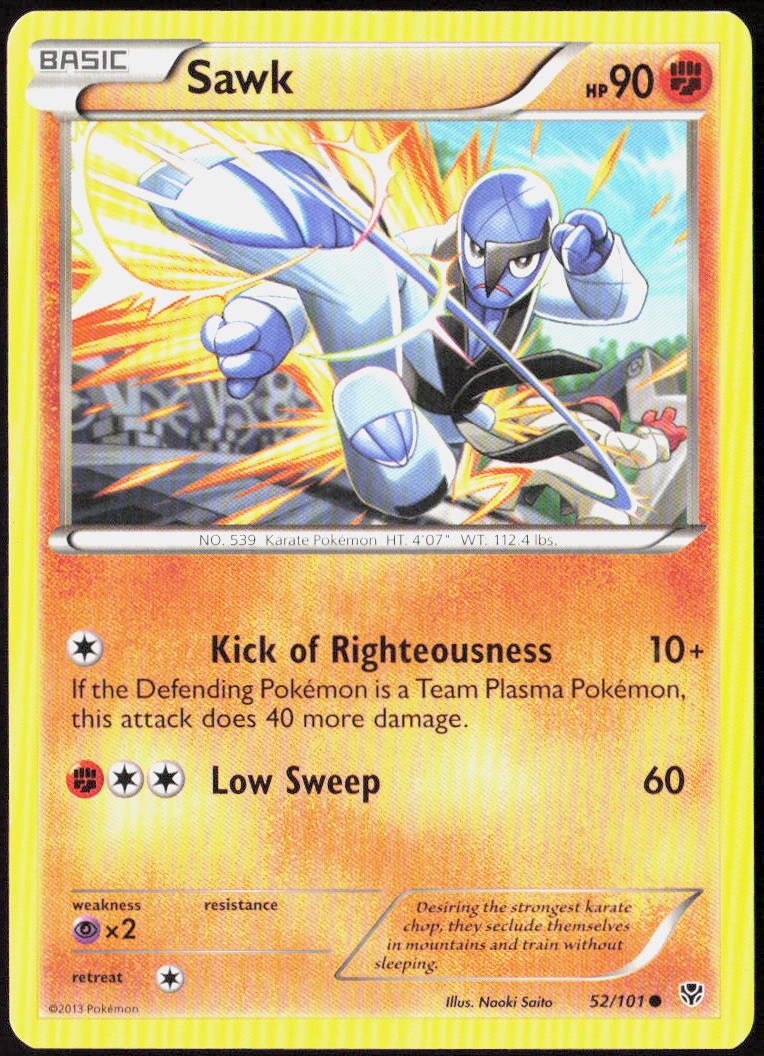 Sawk 52/101 Plasma Blast Pokemon TCG LP