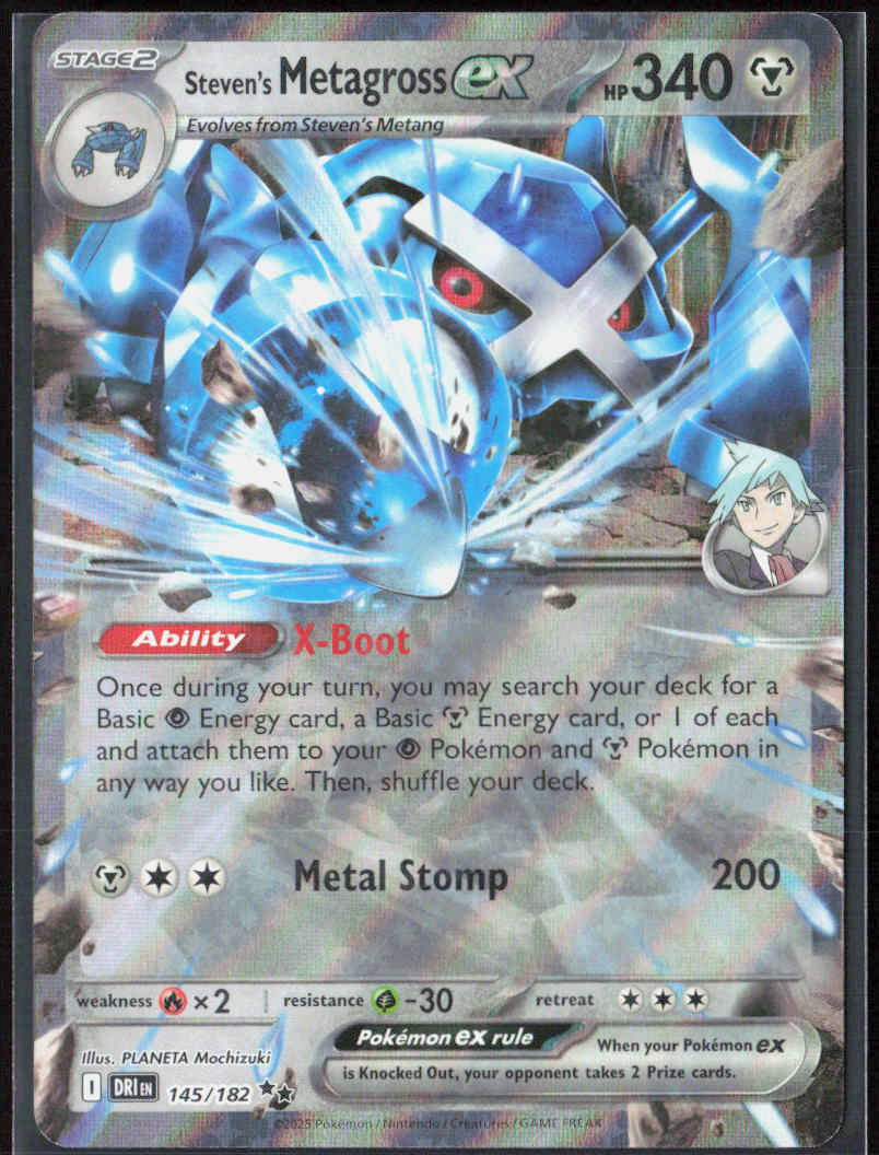 Steven's Metagross ex Holo 145/182 SV10: Destined Rivals NM