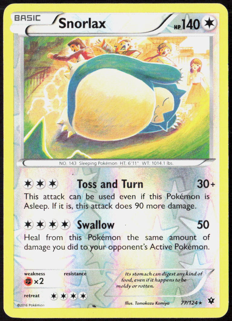 Snorlax 77/124 XY - Fates Collide Pokemon TCG LP