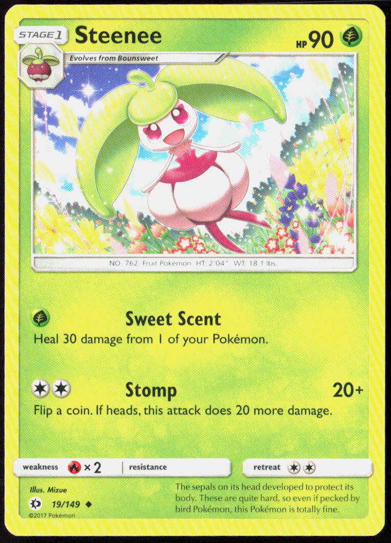 Steenee 19/149 SM Base Set Pokemon TCG LP