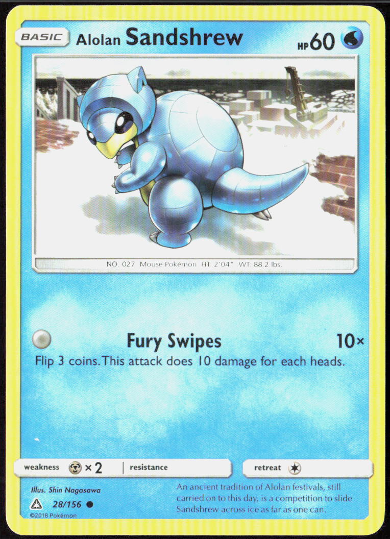 Alolan Sandshrew 28/156 SM - Ultra Prism Pokemon TCG LP