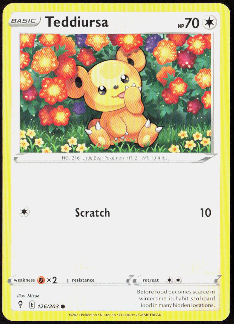 Teddiursa 126/203 SWSH07: Evolving Skies Pokemon TCG LP
