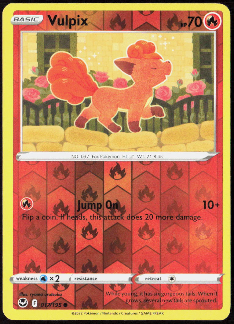 Vulpix Reverse Holo 017/195 SWSH12: Silver Tempest Pokemon TCG LP
