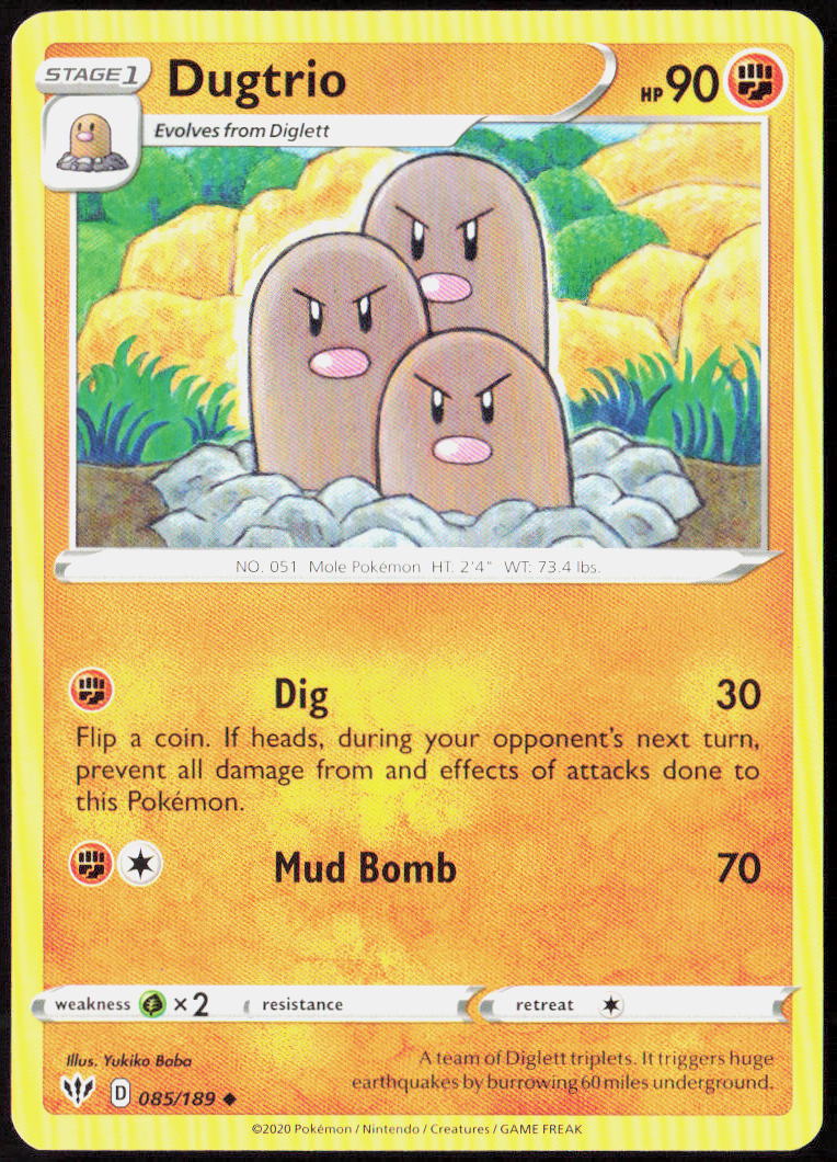 Dugtrio 085/189 SWSH03: Darkness Ablaze Pokemon TCG LP