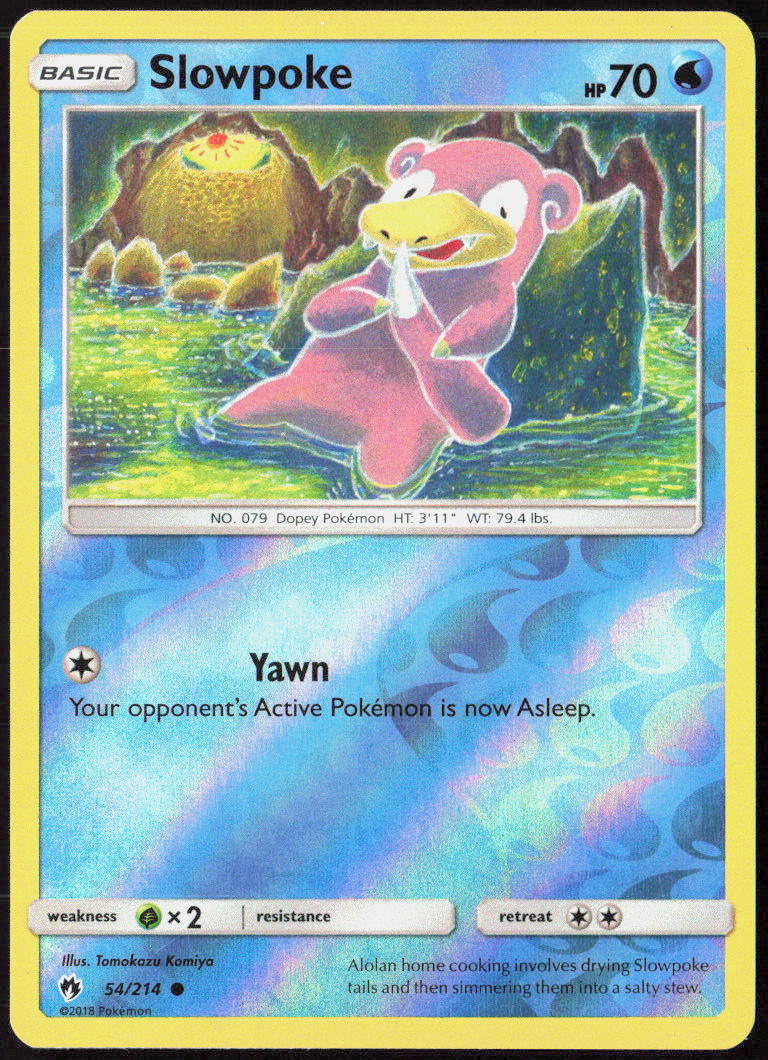 Slowpoke Reverse Holo 54/214 SM - Lost Thunder Pokemon TCG LP