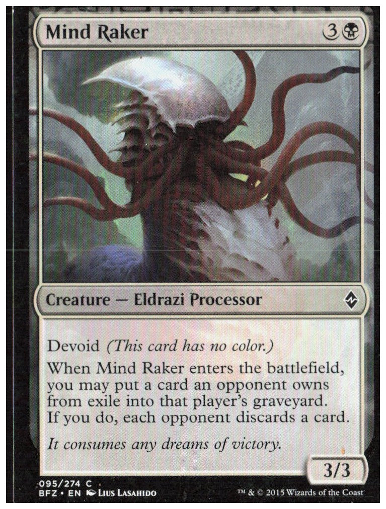 Mind Raker 95 Battle for Zendikar Magic: The Gathering LP
