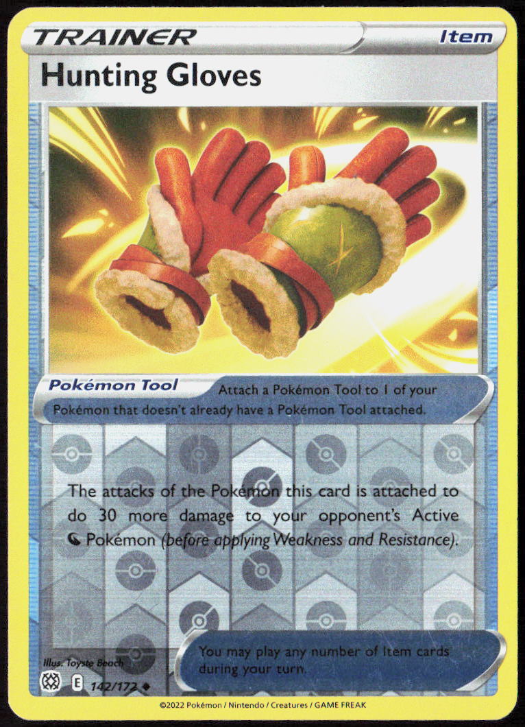 Hunting Gloves Reverse Holo 142/172 SWSH09: Brilliant Stars Pokemon TCG LP
