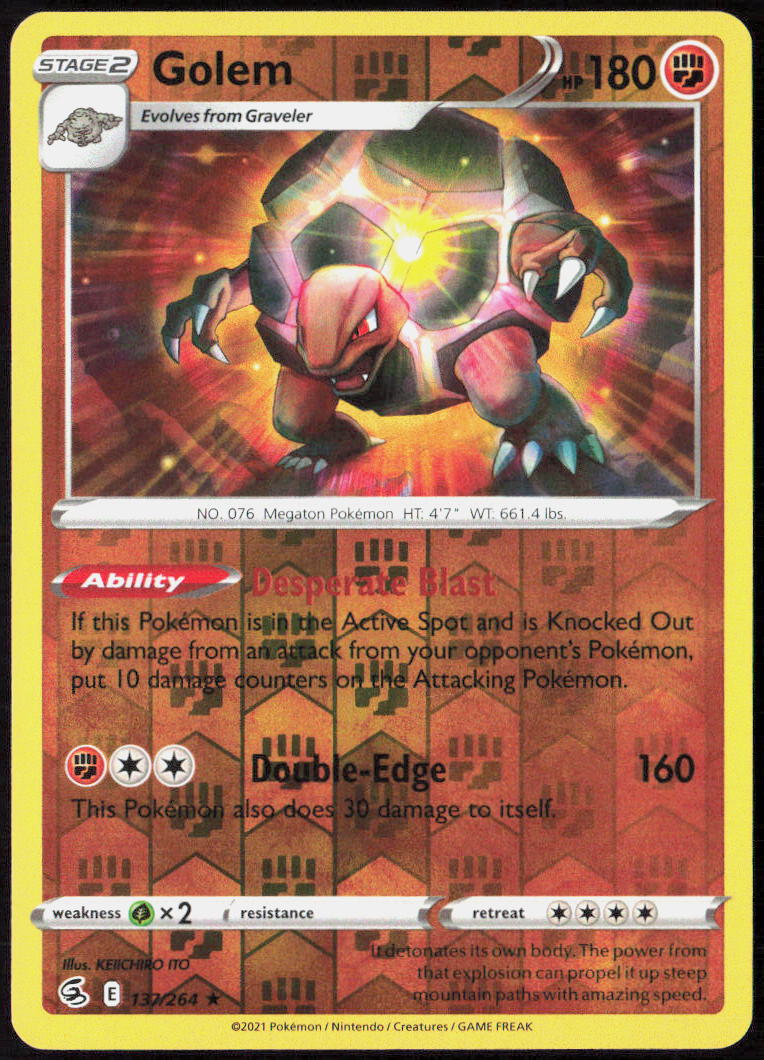 Golem Reverse Holo 137/264 SWSH08: Fusion Strike NM
