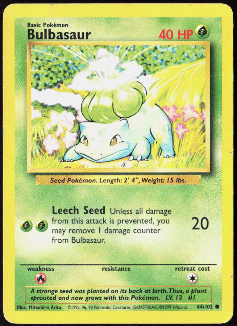 Bulbasaur 044/102 Base Set Pokemon TCG LP
