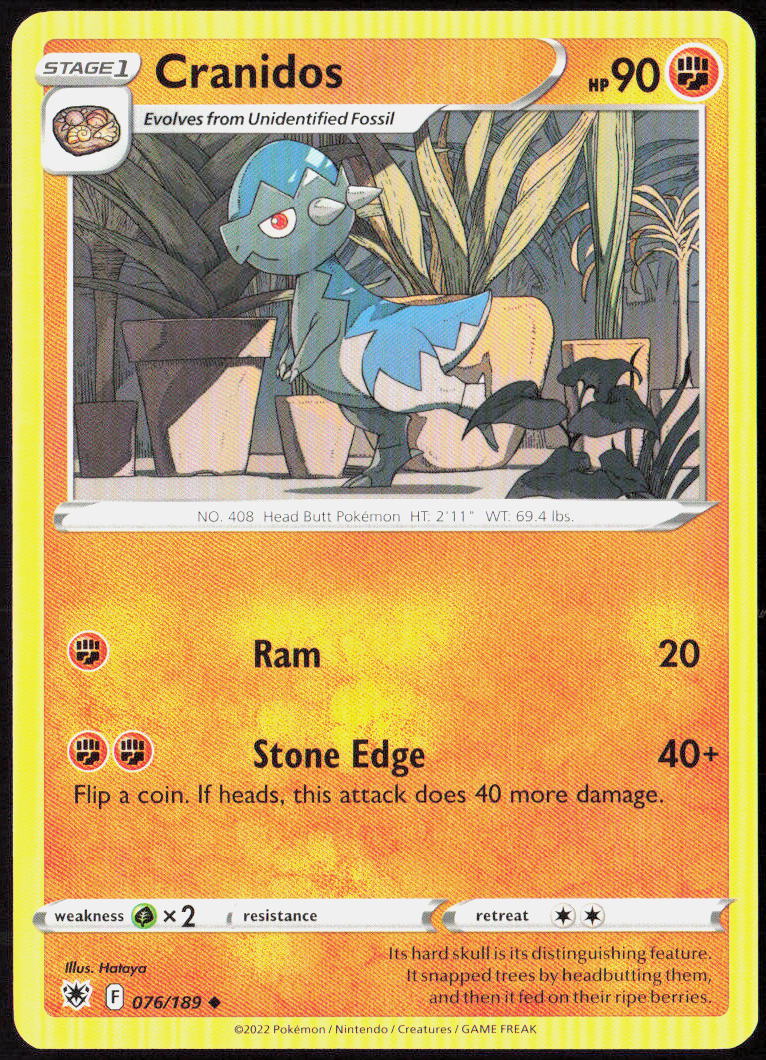 Cranidos 076/189 SWSH10: Astral Radiance Pokemon TCG LP