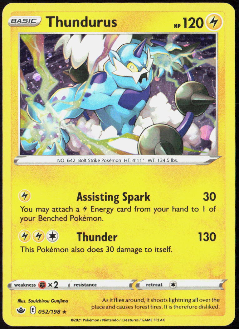 Thundurus 052/198 SWSH06: Chilling Reign Pokemon TCG NM