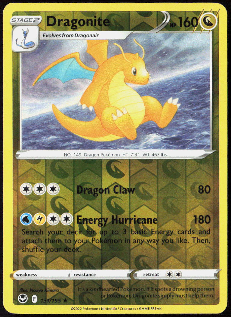 Dragonite Reverse Holo 131/195 SWSH12: Silver Tempest Pokemon TCG LP