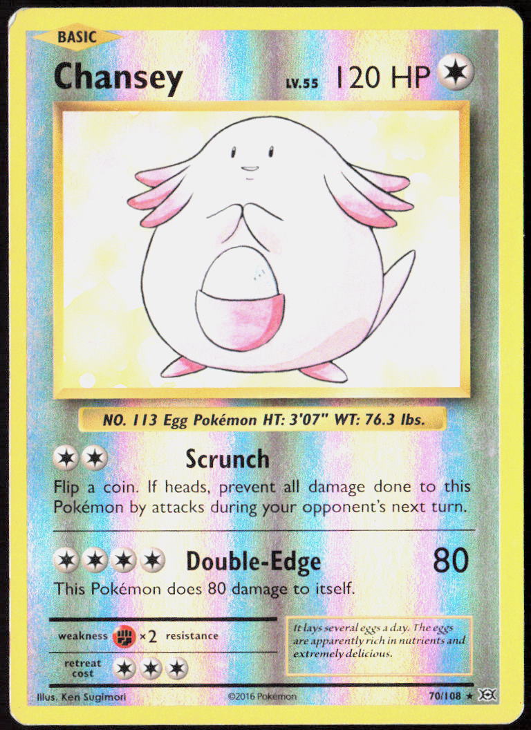 Chansey Reverse Holo 70/108 XY - Evolutions Pokemon TCG LP
