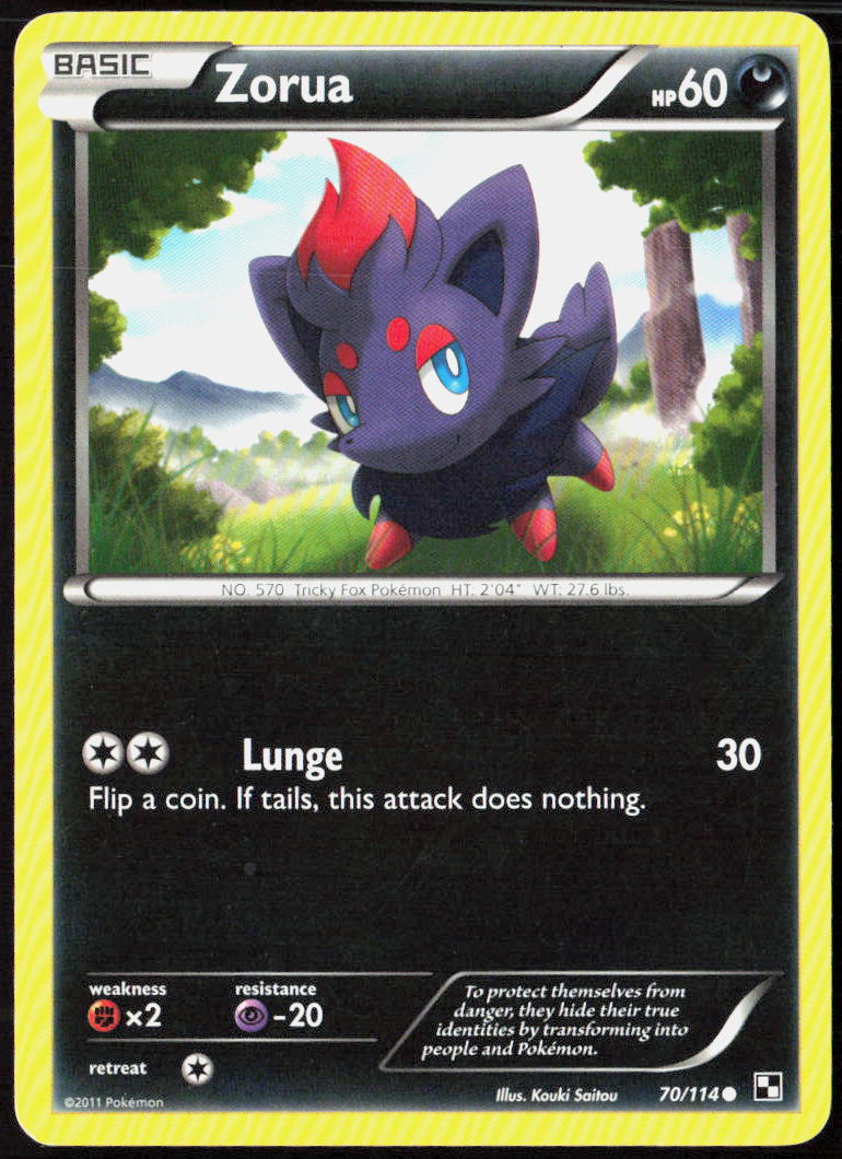 Zorua 70/114 Black and White Pokemon TCG LP