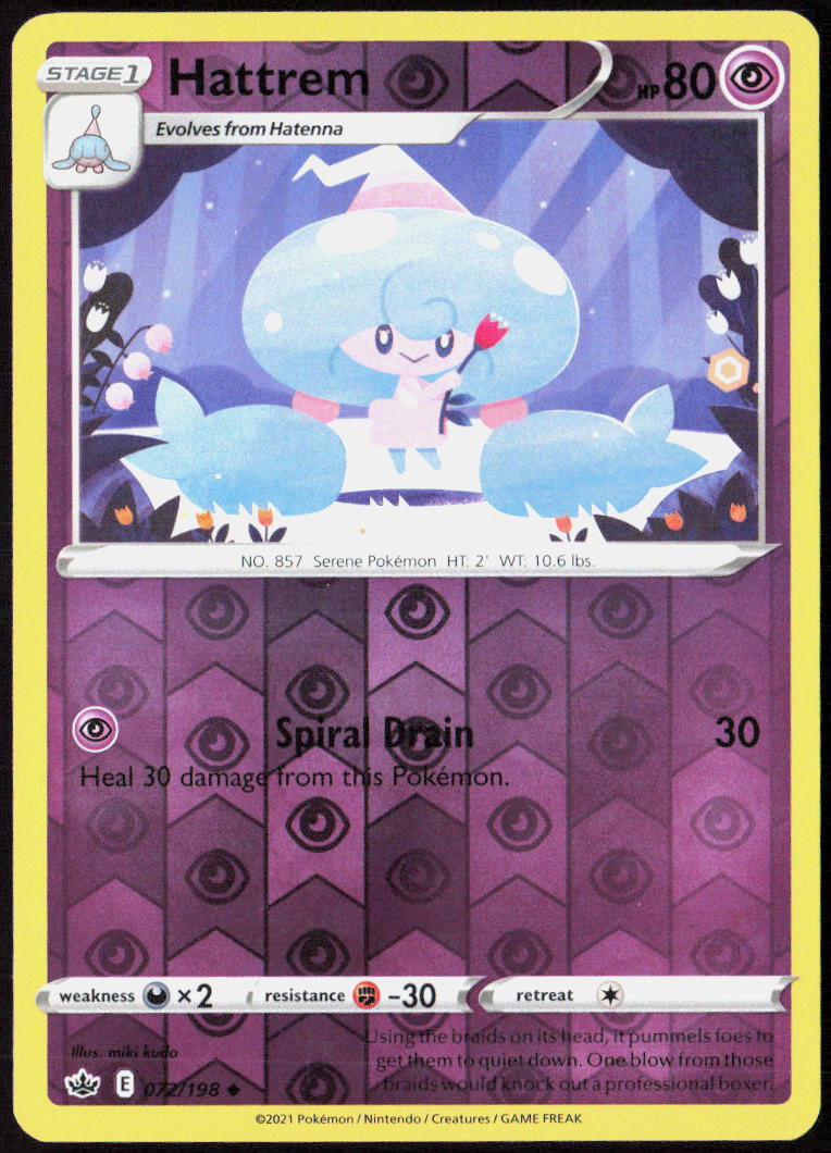 Hattrem Reverse Holo 072/198 SWSH06: Chilling Reign NM