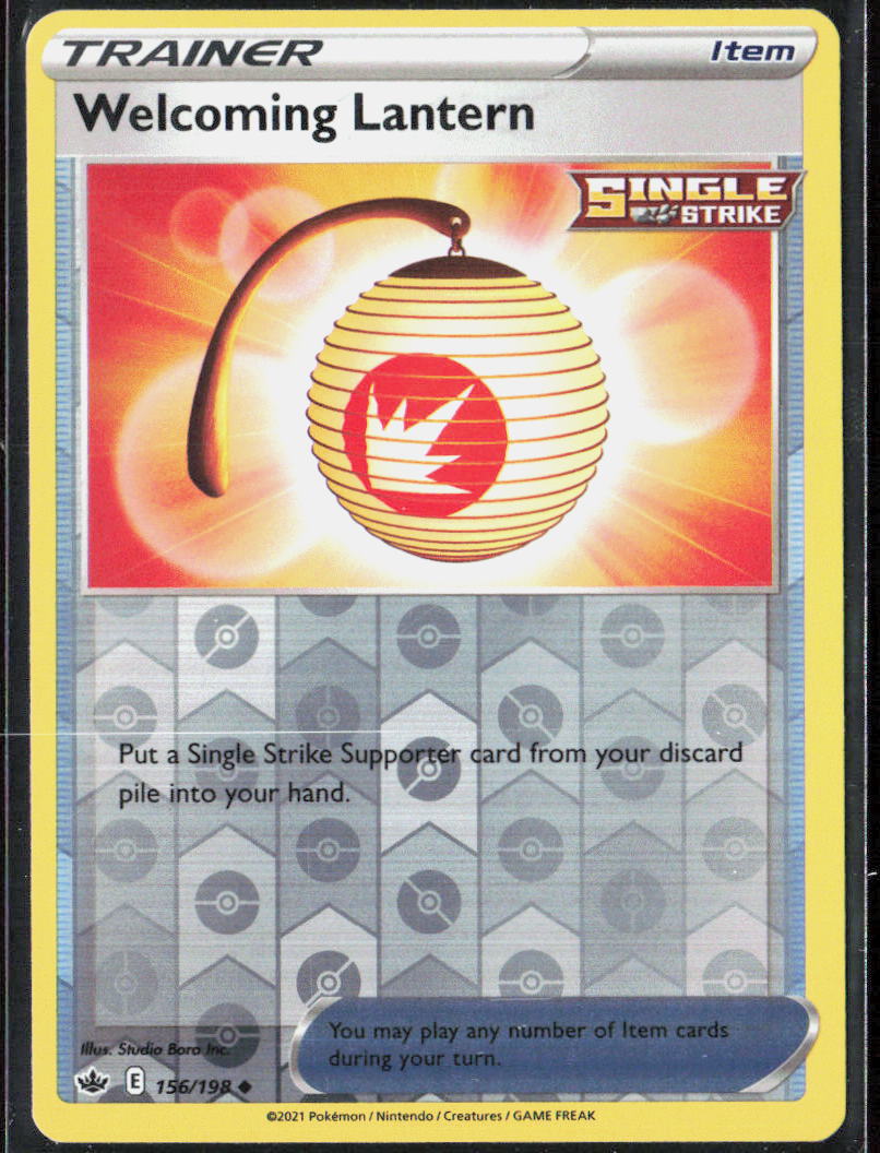 Welcoming Lantern Reverse Holo 156/198 SWSH06: Chilling Reign Pokemon TCG LP
