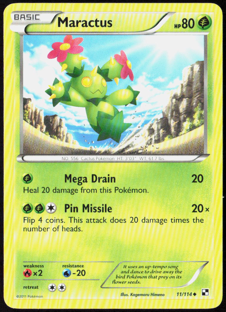 Maractus (11) 11/114 Black and White Pokemon TCG LP