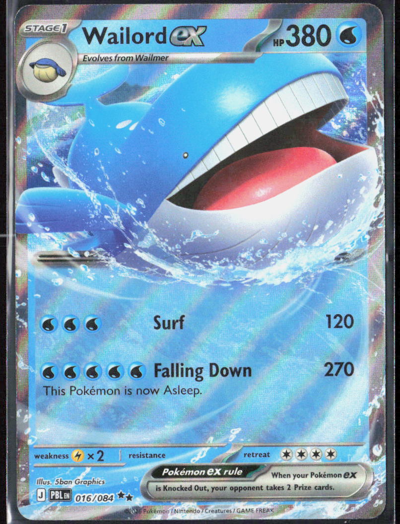 Wailord ex Holo 016/084 ME05: Pitch Black Pokemon TCG NM