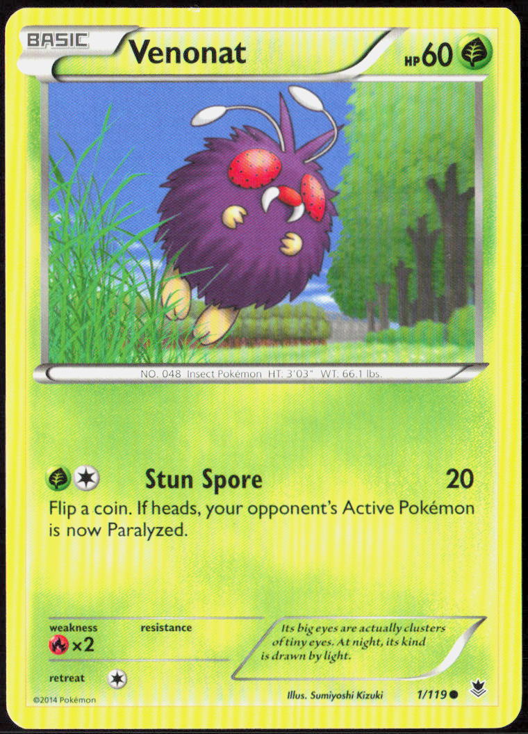 Venonat 1/119 XY - Phantom Forces Pokemon TCG LP