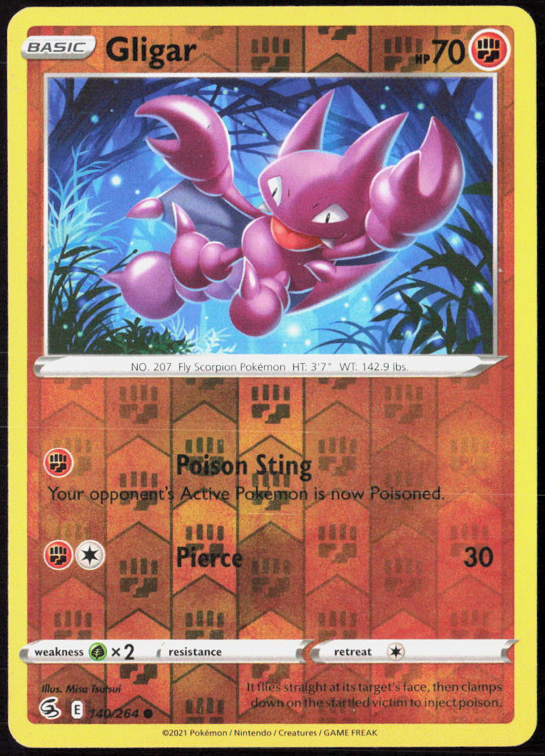 Gligar Reverse Holo 140/264 SWSH08: Fusion Strike NM