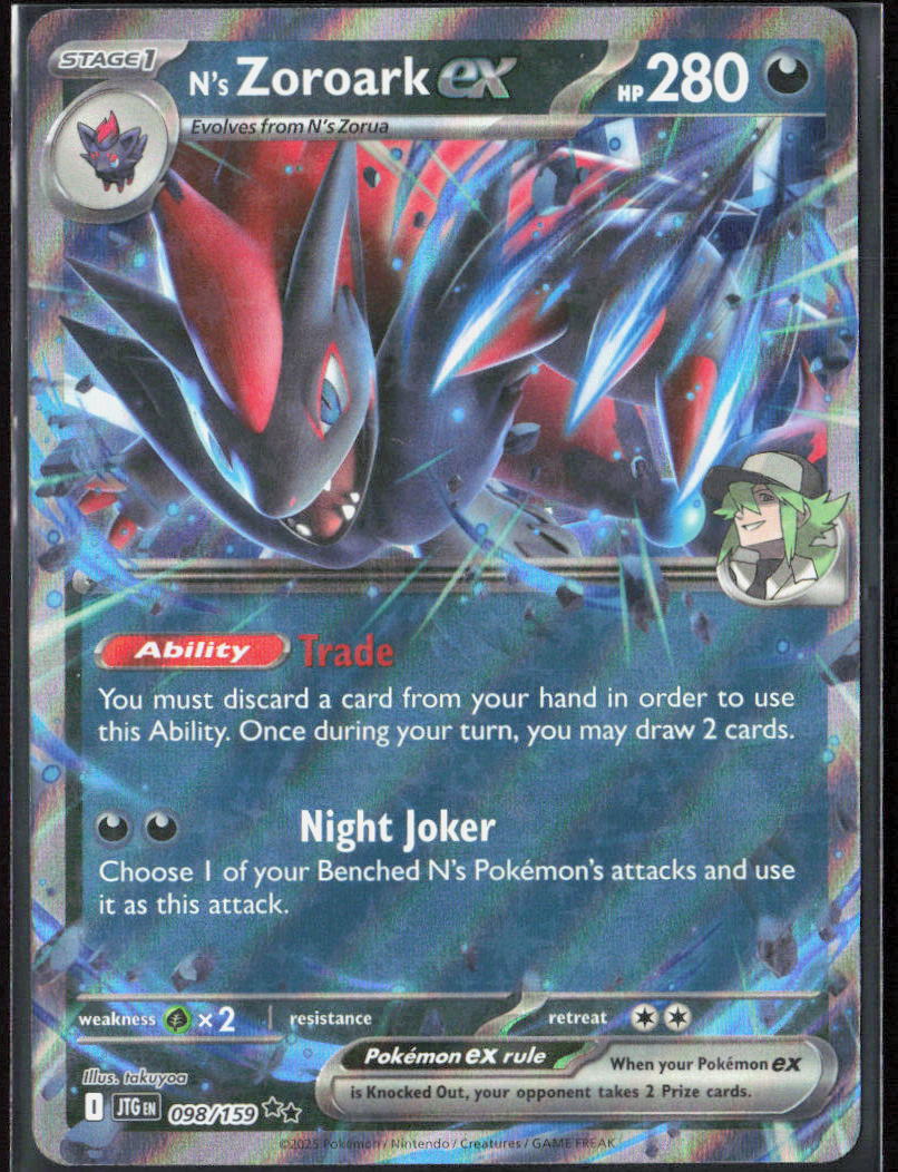 N's Zoroark ex Holo 098/159 SV09: Journey Together Pokemon TCG NM