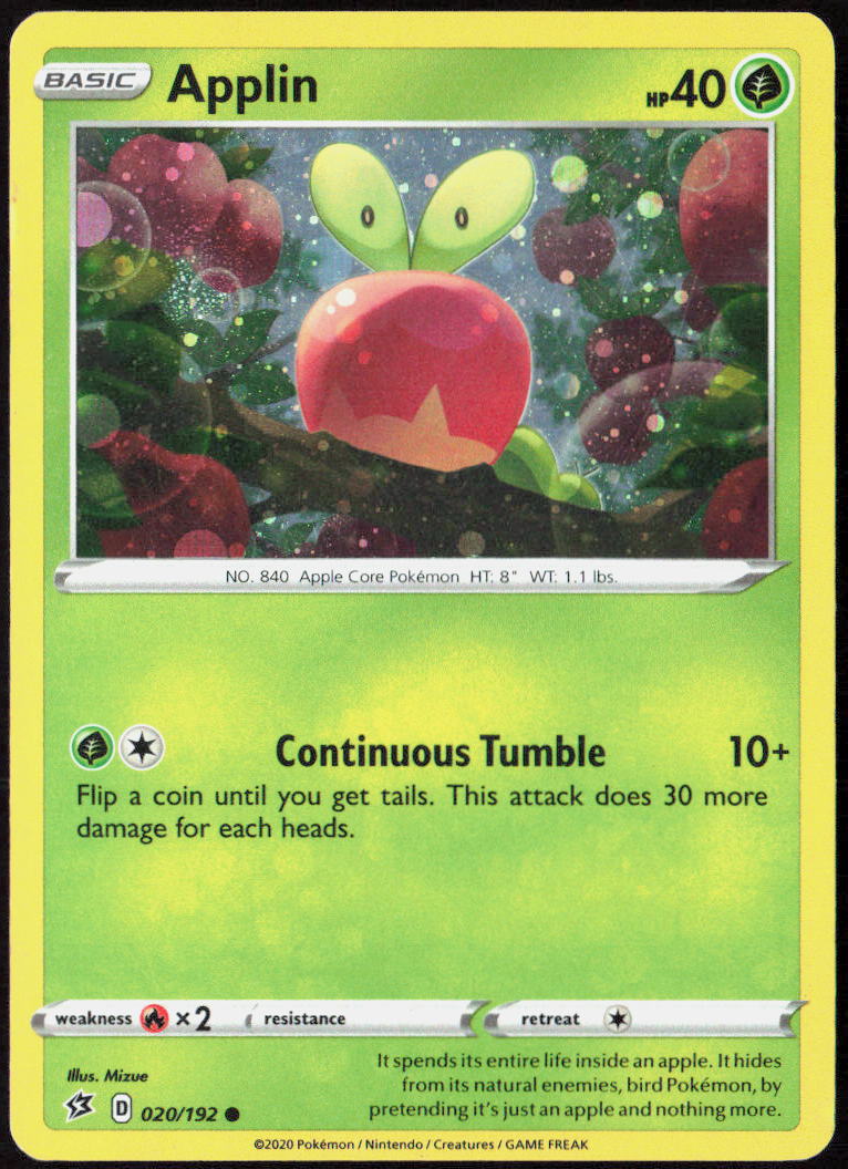 Applin (Cosmos Holo) Holo 020/192 Blister Exclusives Pokemon TCG LP