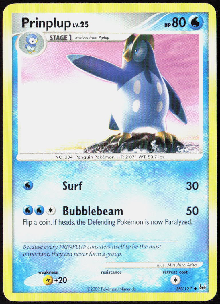 Prinplup 59/127 Platinum Pokemon TCG LP