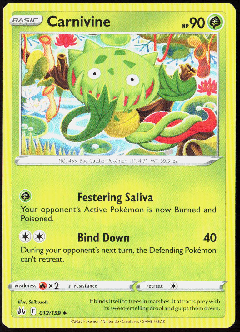 Carnivine 012/159 SWSH: Crown Zenith Pokemon TCG LP