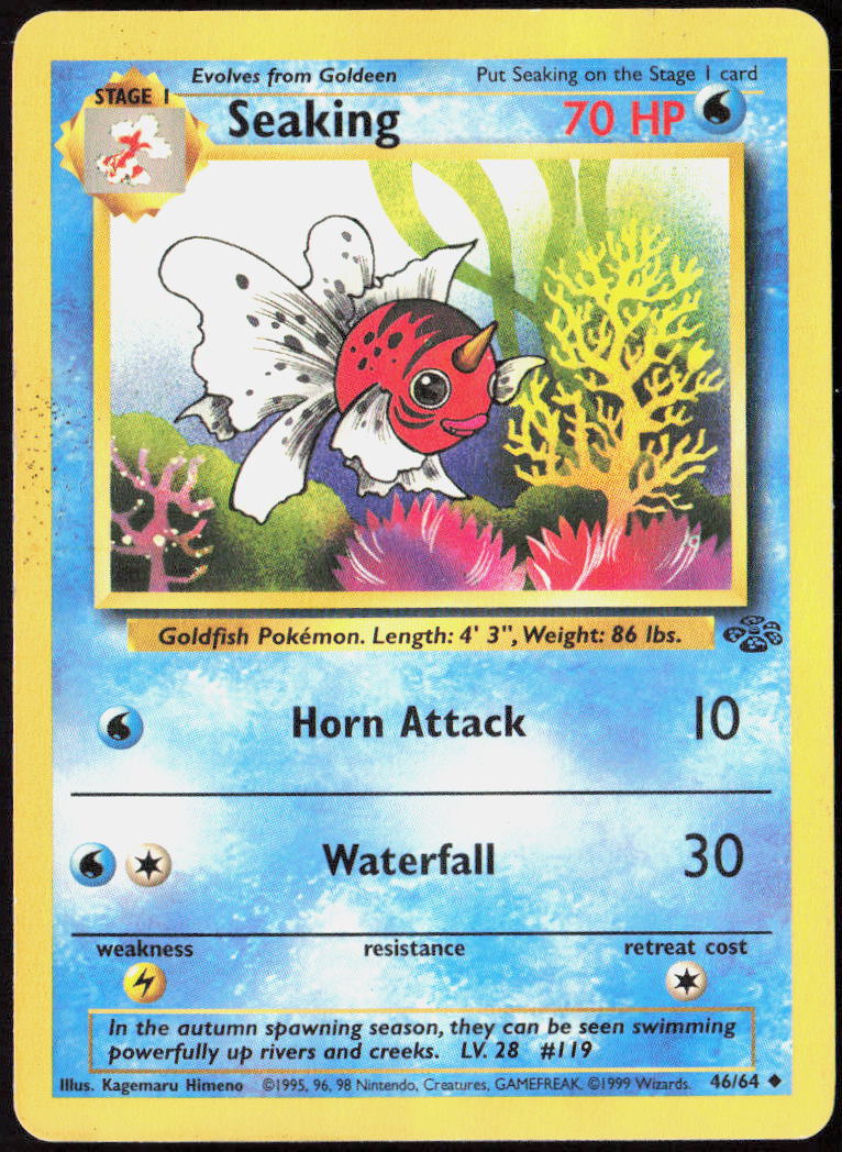 Seaking Unlimited 46/64 Jungle Pokemon TCG HP
