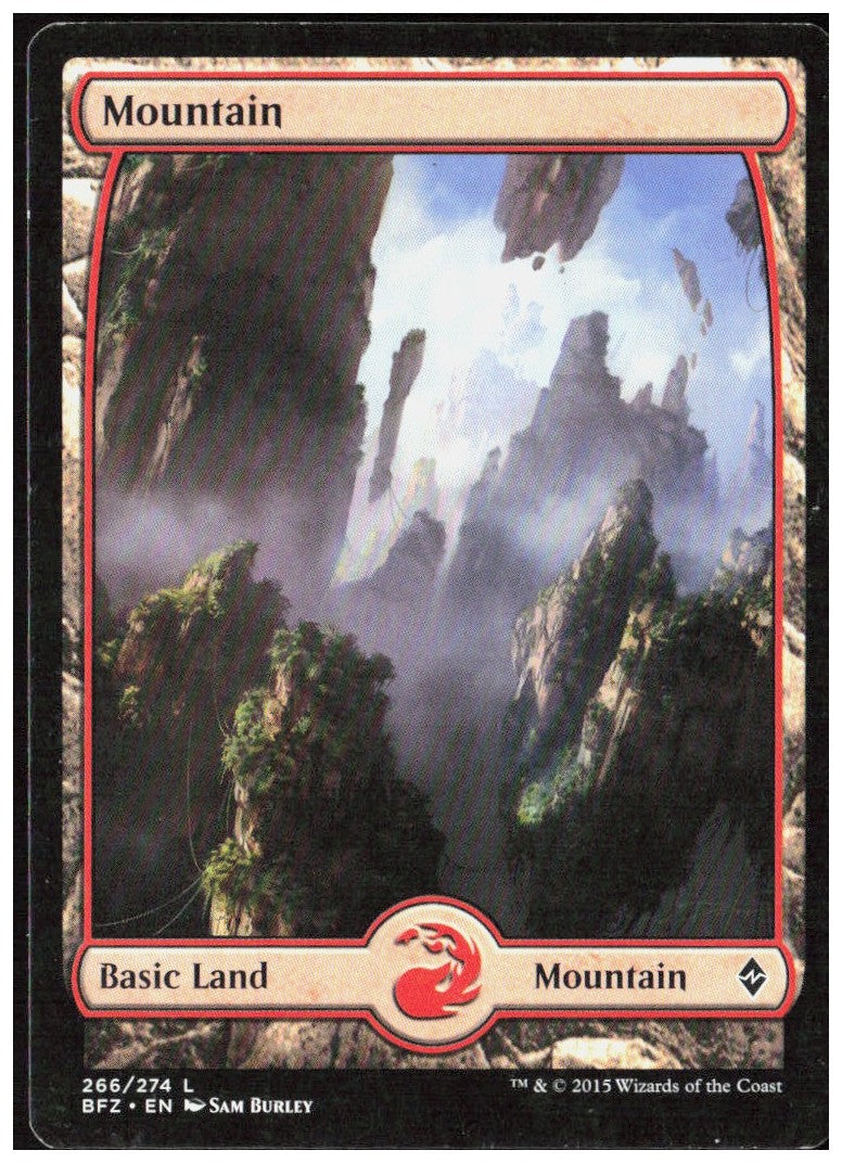 Mountain - Full Art 266 Battle for Zendikar Magic: The Gathering LP