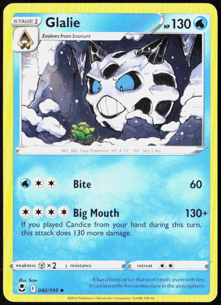 Glalie 042/195 SWSH12: Silver Tempest Pokemon TCG LP