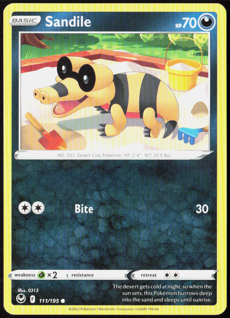 Sandile 111/195 SWSH12: Silver Tempest Pokemon TCG LP
