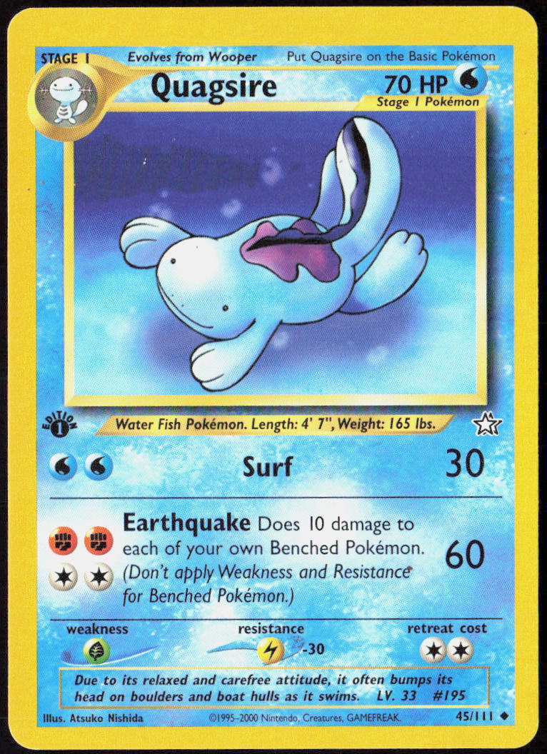 Quagsire 1st Edition 045/111 Neo Genesis LP