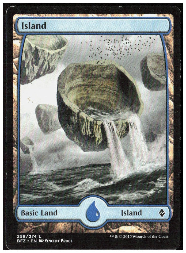 Island - Full Art 258 Battle for Zendikar Magic: The Gathering LP